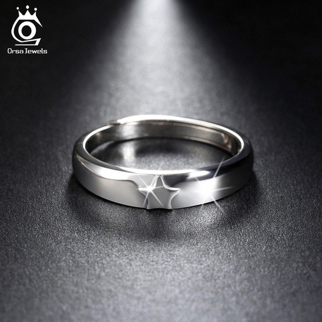 ORSA JEWELS Pure Silver 925 Rings Sets with 1.5ct Star