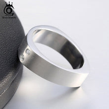 Load image into Gallery viewer, ORSA JEWELS 316 Stainless Steel Rings  2 Pcs Shiny Crystal
