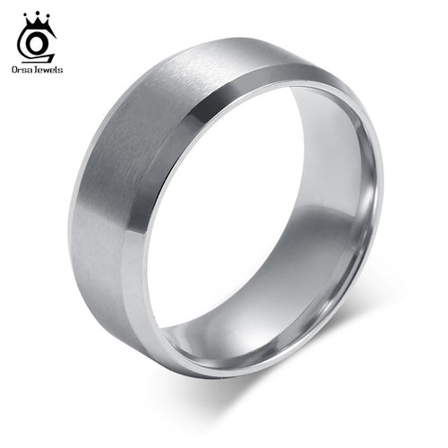 ORSA JEWELS 316 Stainless Steel Ring Eco-Friendly High Polished Silver Color