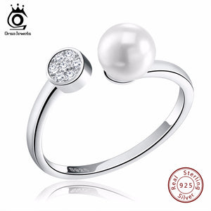ORSA JEWELS  925 Silver Ring Simulated Pearl