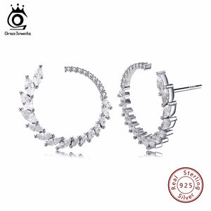 ORSA JEWELS 925  Sterling Silver Stud Earrings Round Shape