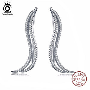 ORSA JEWELS  925 Sterling Silver Sutd Earrings Caterpillar Shape