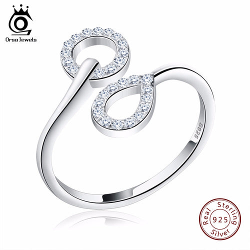 ORSA JEWELS 925 Sterling Silver  Ring Austrian Cubic Zirconia
