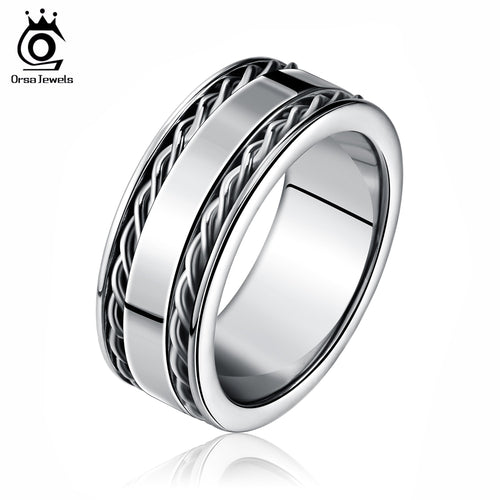 ORSA JEWELS 316 Stainless Steel  Rings Double Twist Chain