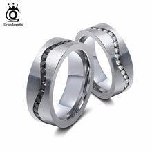 Load image into Gallery viewer, ORSA JEWELS 316 Stainless Steel Ring Cubic Zircon 7mm
