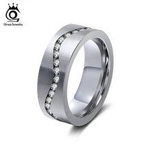 Load image into Gallery viewer, ORSA JEWELS 316 Stainless Steel Ring Cubic Zircon 7mm