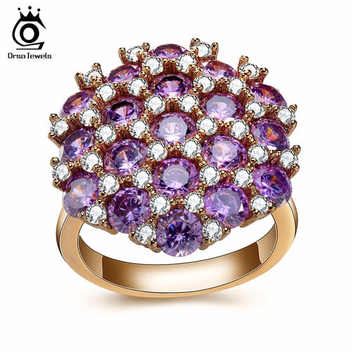 ORSA JEWELS  Rings With AAA Purple Cubic Zircon