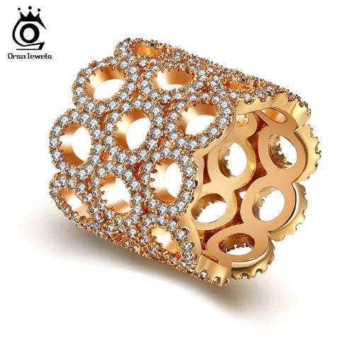 ORSA JEWELS  Rings AAA CZ Hollowed Design Infinity Shape