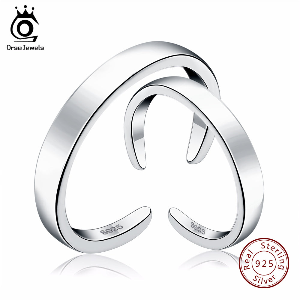 ORSA JEWELS Pure 925 Sterling Silver Ring Women&Men Couple Ring