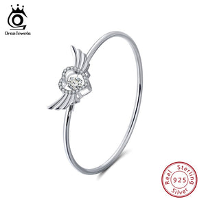 ORSA JEWELS 925 Sterling Silver Bracelets Angel's Heart Shape