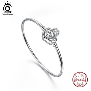 ORSA JEWELS 925 Sterling Silver Bracelet  Heart Shape
