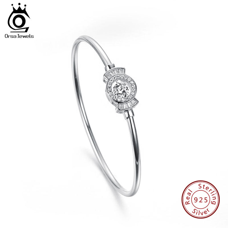 ORSA JEWELS Real 925 Sterling Silver Bracelet Hollow Design