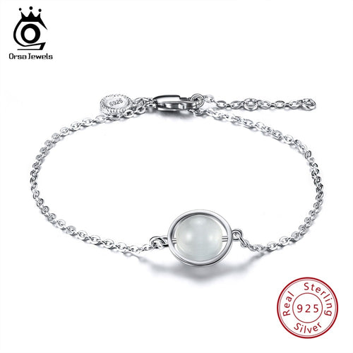 ORSA JEWELS 925  Sterling Silver Bracelets Cat's Eye Stone