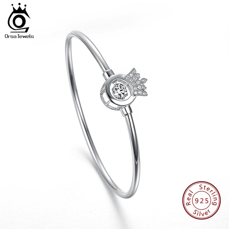 ORSA JEWELS 925 Sterling Silver Bracelets Crown Shape