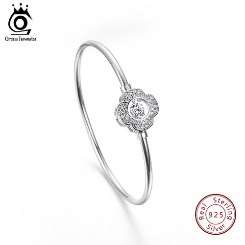 ORSA JEWELS 925 Sterling Silver Bracelets  Cute Flower Shape