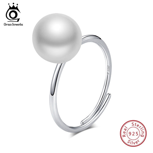ORSA JEWELS 100% 925 Sterling Silver Rings  Four Color Simulated-pearl