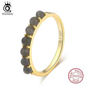 ORSA JEWELS Authentic 925 Sterling Silver Ring Cat's Eye Stone