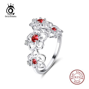 ORSA JEWELS 925 Real Sterling Silver Flower Ring
