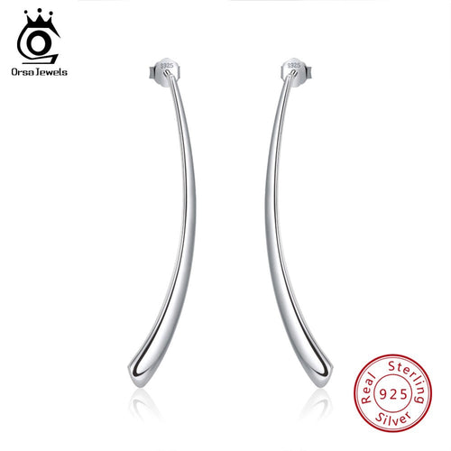 ORSA JEWELS Genuine 925 Sterling Silver  Stud Earrings Unique Simple Design