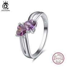Load image into Gallery viewer, ORSA JEWELS  925 Sterling Silver Ring Double Kiss Heart Shape