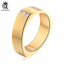 Load image into Gallery viewer, ORSA JEWELS 316 Stainless Steel Rings  2 Pcs Shiny Crystal