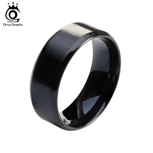 ORSA JEWELS 316 Stainless Steel Ring High Quality Black
