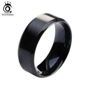 ORSA JEWELS 316 Stainless Steel Ring High Quality Black