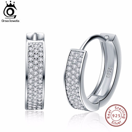 ORSA JEWELS 925 Sterling Silver Hoop Earrings