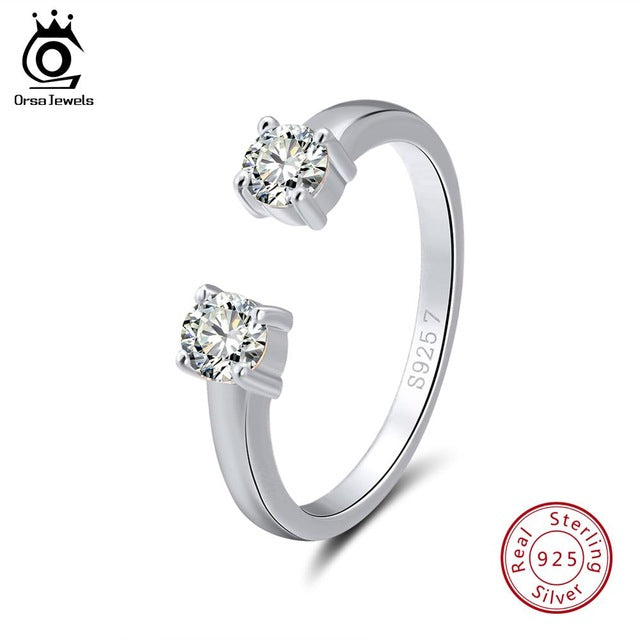 ORSA JEWELS 925 Sterling Silver Women Sterling Rings  Silver /Gold Color