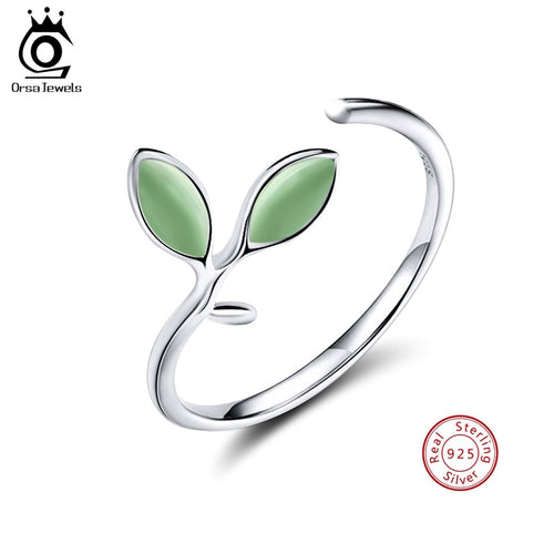 ORSA JEWELS 100%  Sterling Silver Ring Leaf Pattern