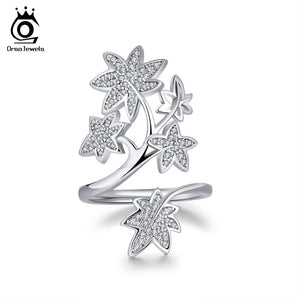 ORSA JEWELS Rings Origin Maple Pattern AAA Cubic Zircon