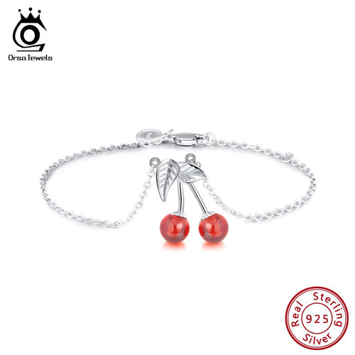 ORSA JEWELS 925 Sterling Silver Bracelets  Natural Red Stone