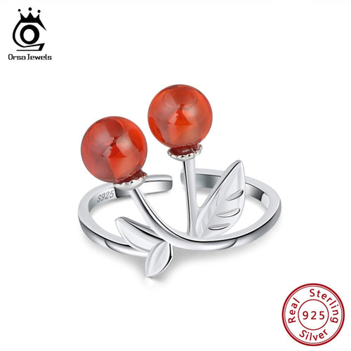 ORSA JEWELS 925 Sterling Silver  Cherry Ring