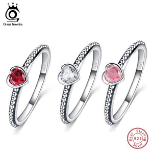 ORSA JEWELS 95 Sterling Silver  Ring Heart Shape