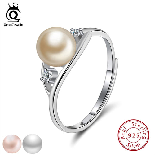 ORSA JEWELS 925 Sterling Silver Ring Freshwater Pearl