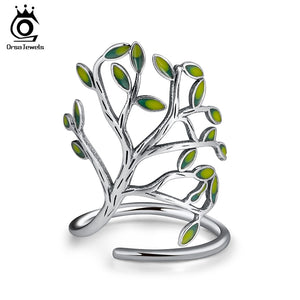 ORSA JEWELS 925 Silver Green Tree Branch Design