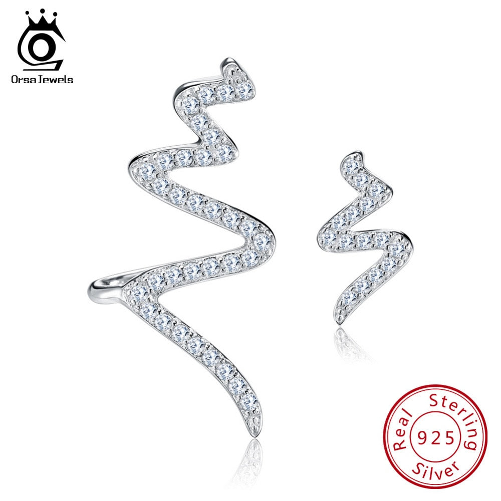 ORSA JEWELS 2019 Twisted Stud Earrings 925 Silver
