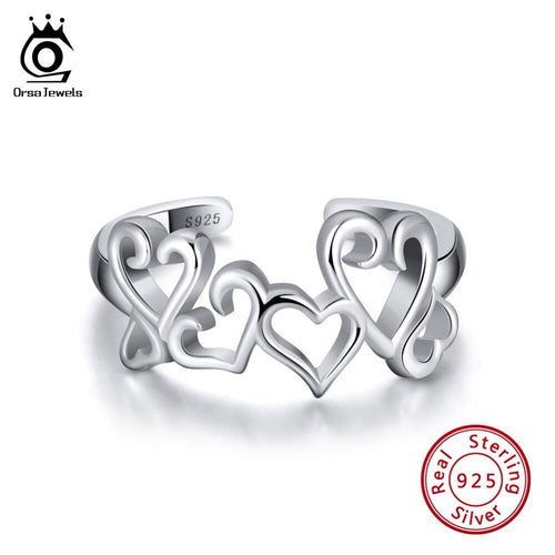 ORSA JEWELS 925 Real Sterling Silver Hollowed Sweet Heart