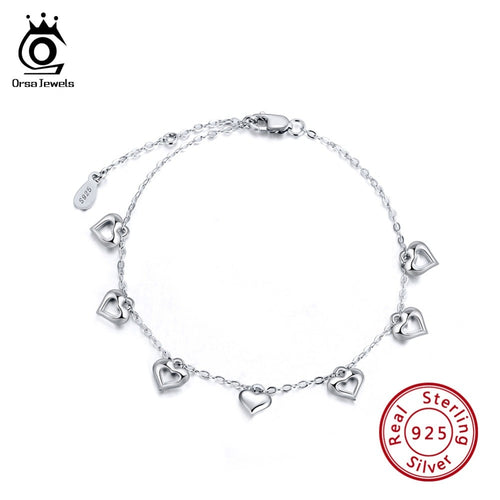 ORSA JEWELS 925 Sterling Silver  Bracelets Heart Shape