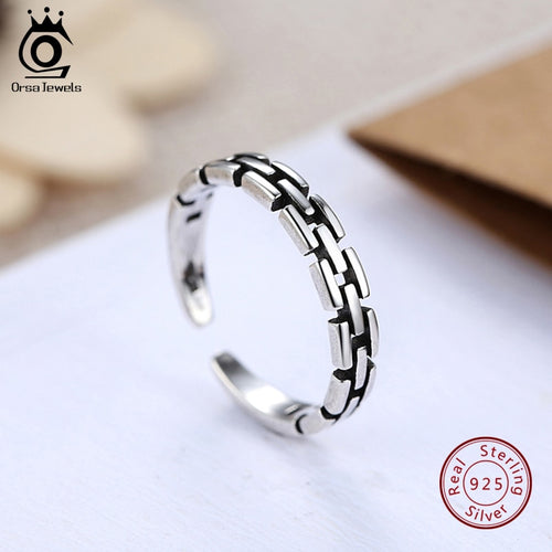ORSA JEWELS  925 Sterling Silver Open Ring Simple Pattern