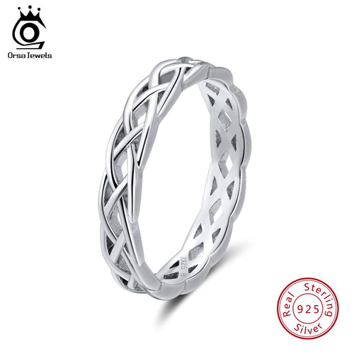 ORSA JEWELS  925 Sterling Silver Ring  Unique Twisted Shape