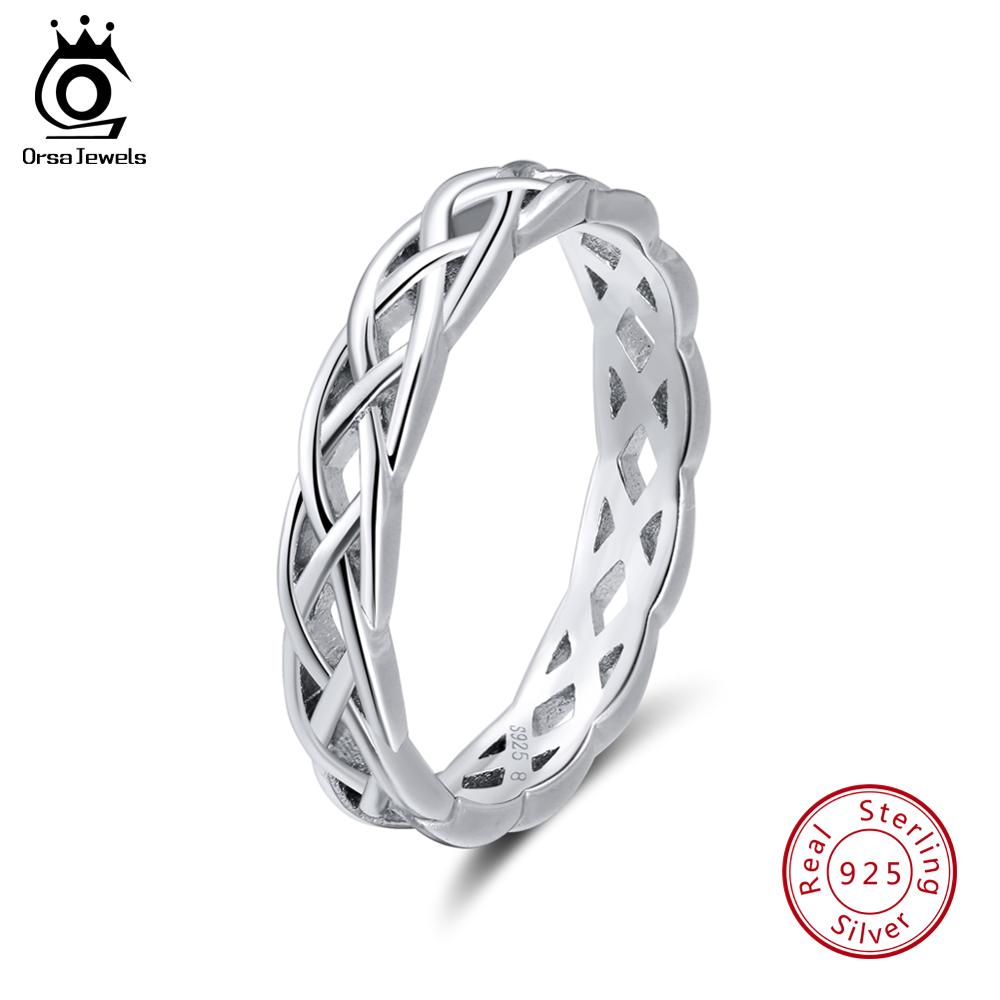 ORSA JEWELS  925 Sterling Silver Ring  Unique Twisted Shape
