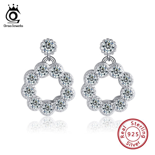 ORSA JEWELS Genuine 925 Sterling Silver Stud Earrings
