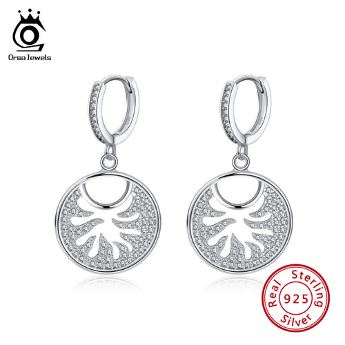 ORSA JEWEL925   Sterling Silver Hoop Earrings Spindrif Dreamcatcher Design