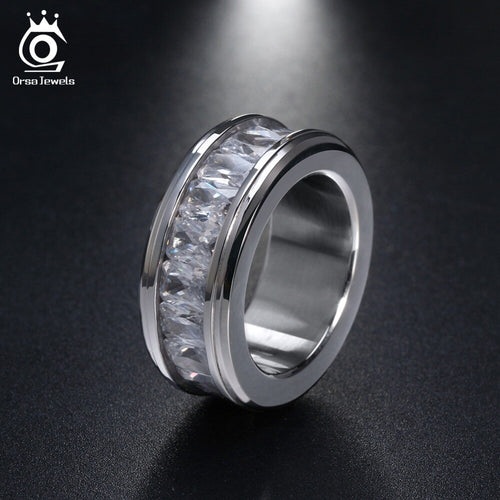 ORSA JEWELS  316 Stainless Steel Rings Cubic Zirconia