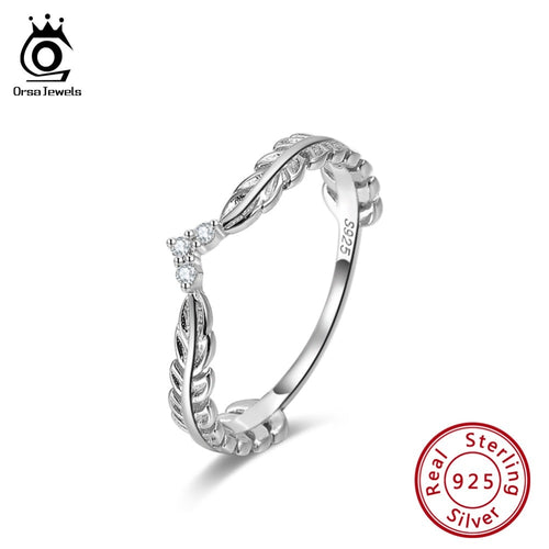 ORSA JEWELS 925 Sterling Silver Ring Olive Wreath Shape