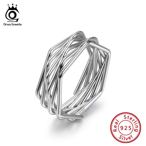 ORSA JEWELS  925 Silver Ring  Twisted Knot  Style