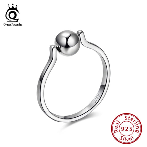 ORSA JEWELS  925 Sterling Silver Female Rings Ball Shape