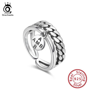 ORSA JEWELS 925 Female Adjustable Rings Sterling Silver - Letter Ring