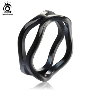 ORSA JEWELS  316L Stainless Steel Irregular Cross Ring